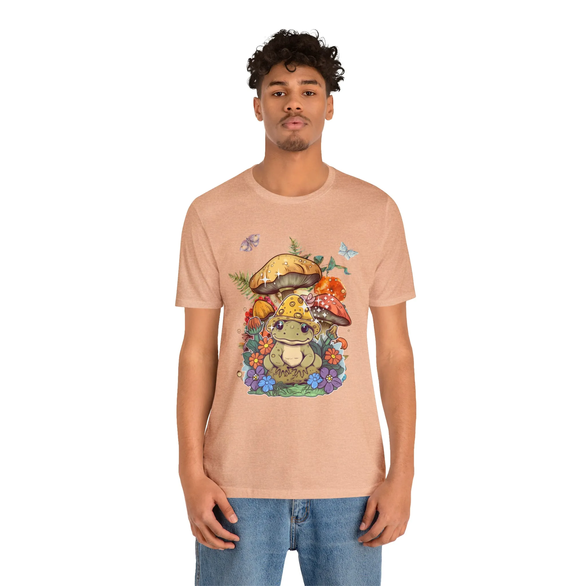 Frog and mushroom cute Unisex Jersey Short Sleeve Tee