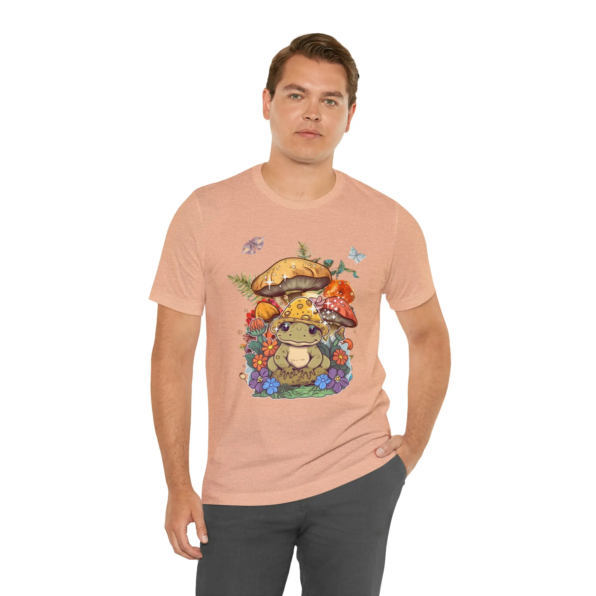 Frog and mushroom cute Unisex Jersey Short Sleeve Tee