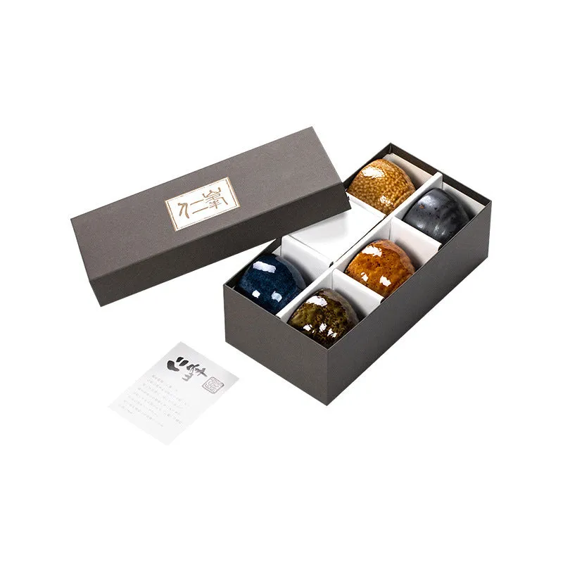 Gohobi Shino Ceramic Tea Cup Set - Autumn (5 Pieces) in Gift Box