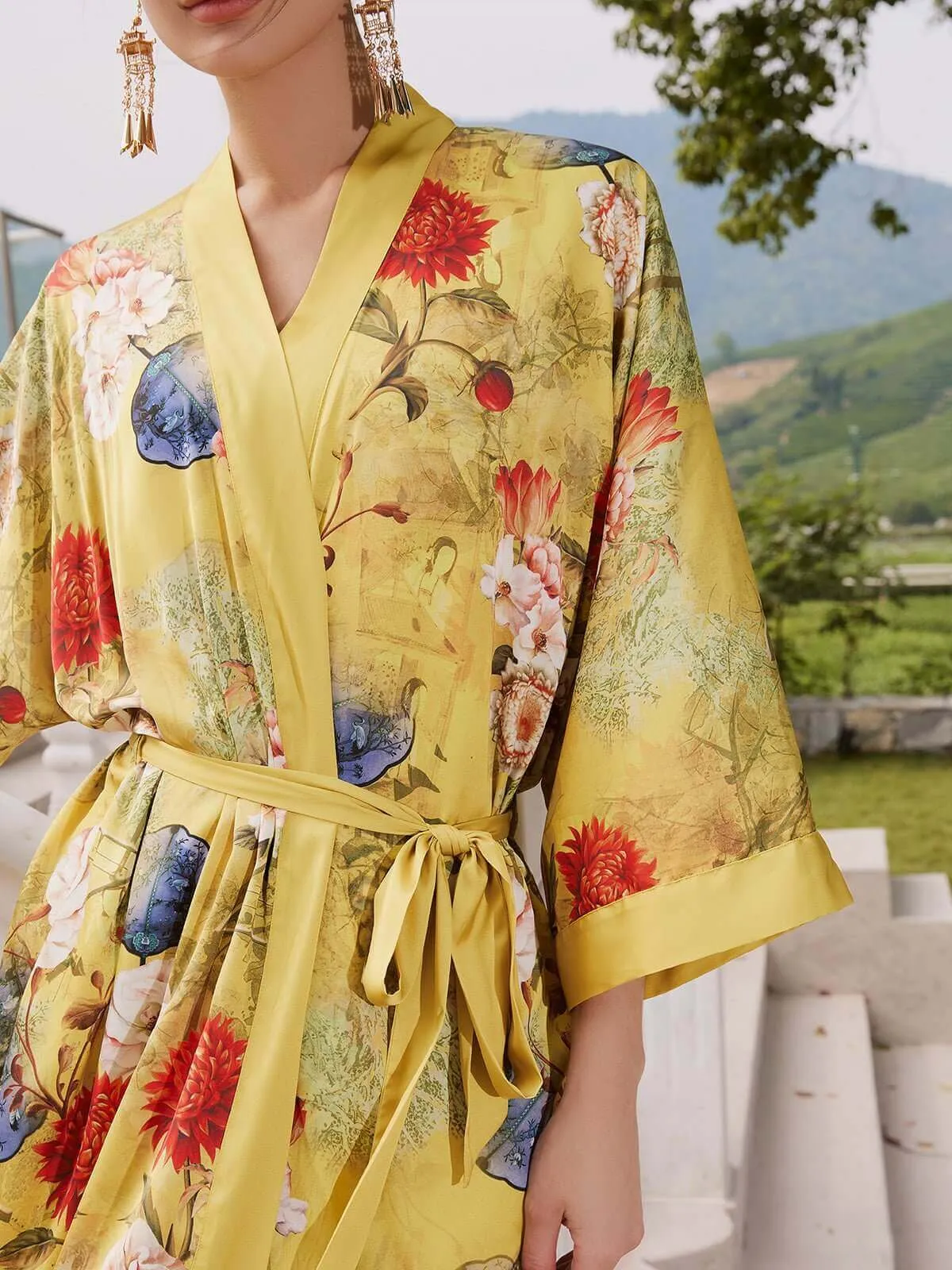 Golden Spring Kimono Robe