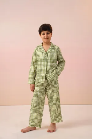 Green Checks Boys PJ Set