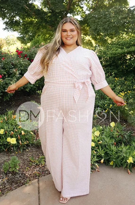 Inverness Pink Gingham Jumpsuit - DM Exclusive - Nursing Friendly