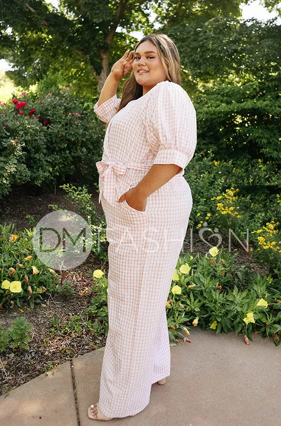 Inverness Pink Gingham Jumpsuit - DM Exclusive - Nursing Friendly