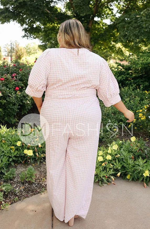 Inverness Pink Gingham Jumpsuit - DM Exclusive - Nursing Friendly