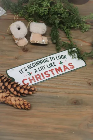 It's Beginning to Look a Lot Like Christmas Rustic Metal Sign