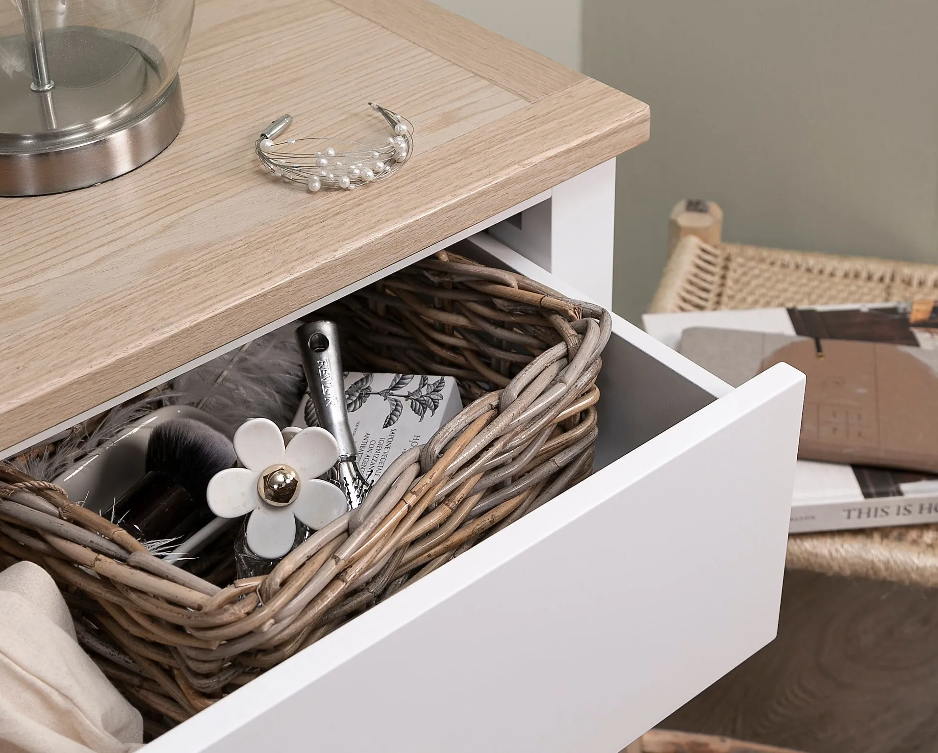 Jäkkvik 6 Drawer Chest of Drawers in White & Oak