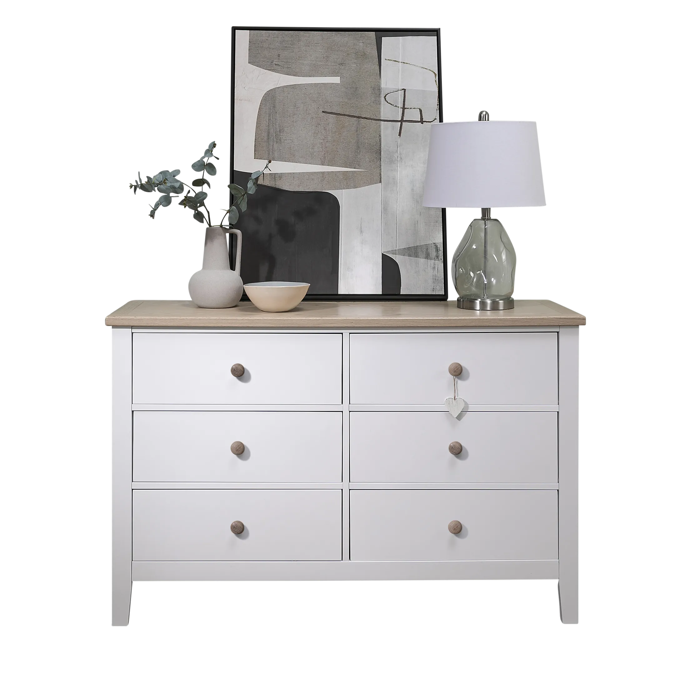 Jäkkvik 6 Drawer Chest of Drawers in White & Oak