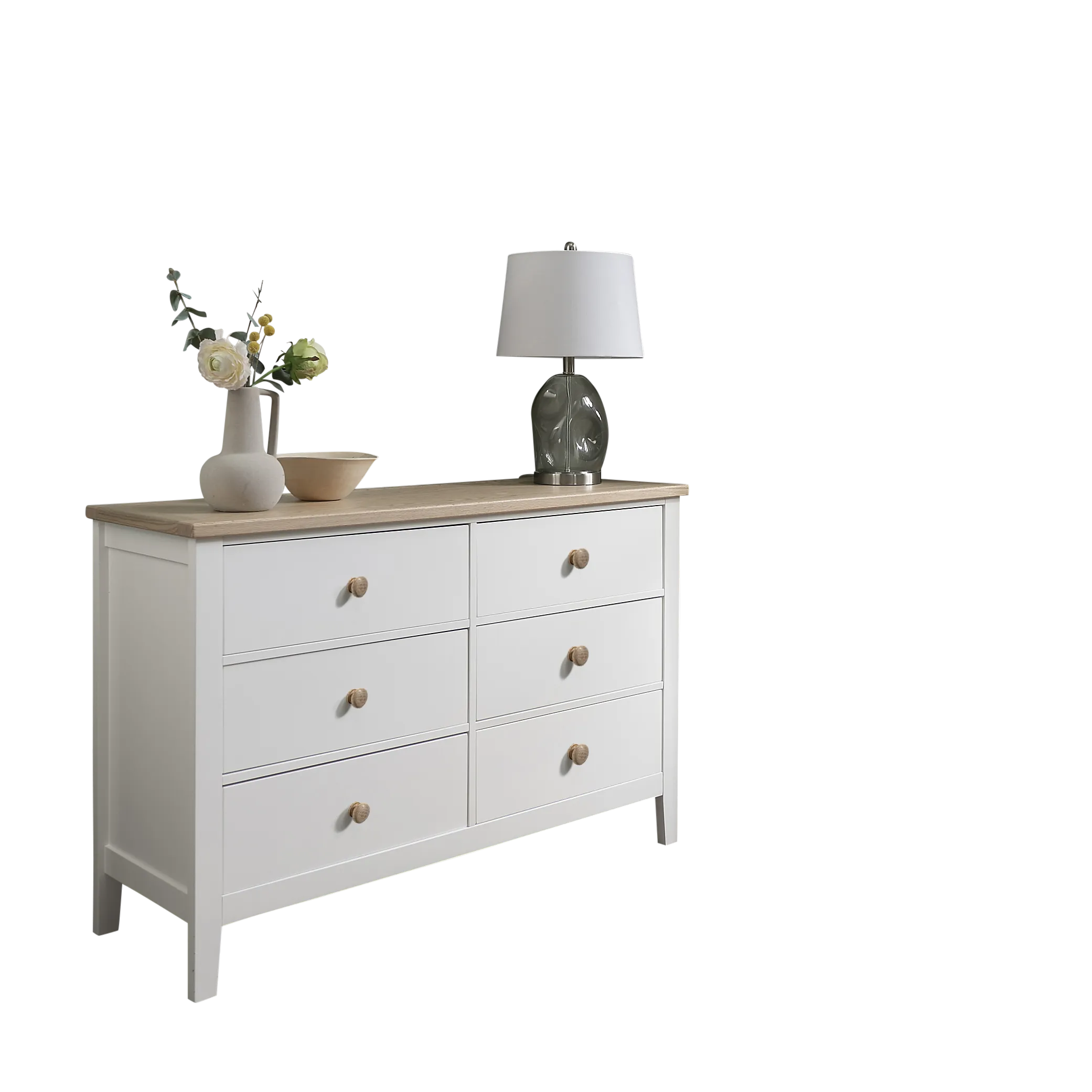 Jäkkvik 6 Drawer Chest of Drawers in White & Oak