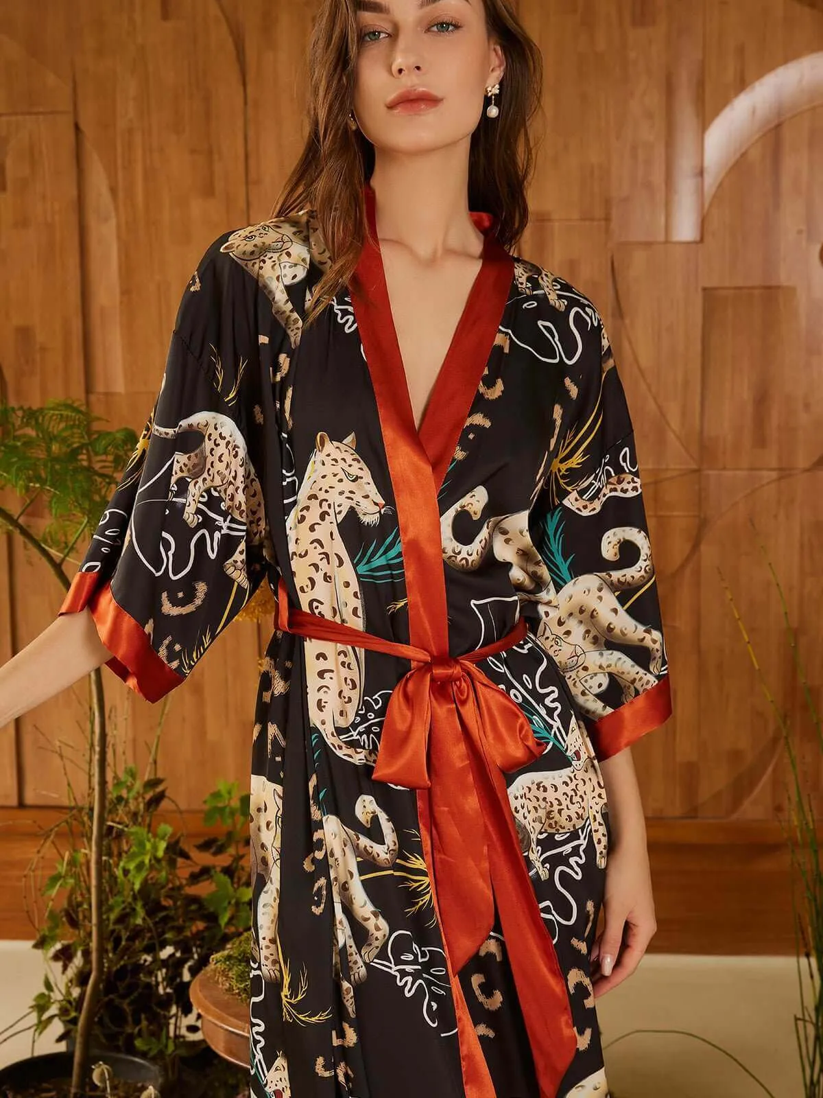 Jungle Animals Kimono Robe