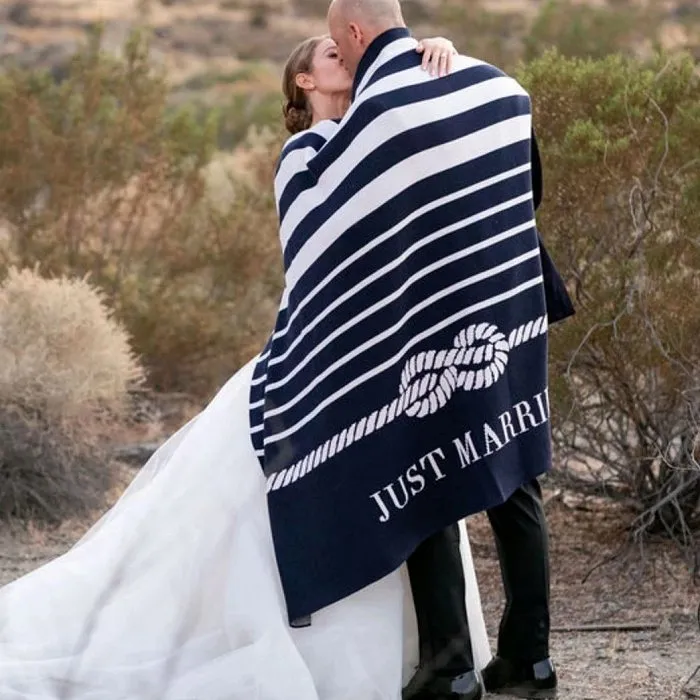 Just Married Nautical Eco-Conscious Throw