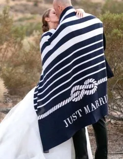 Just Married Nautical Eco-Conscious Throw