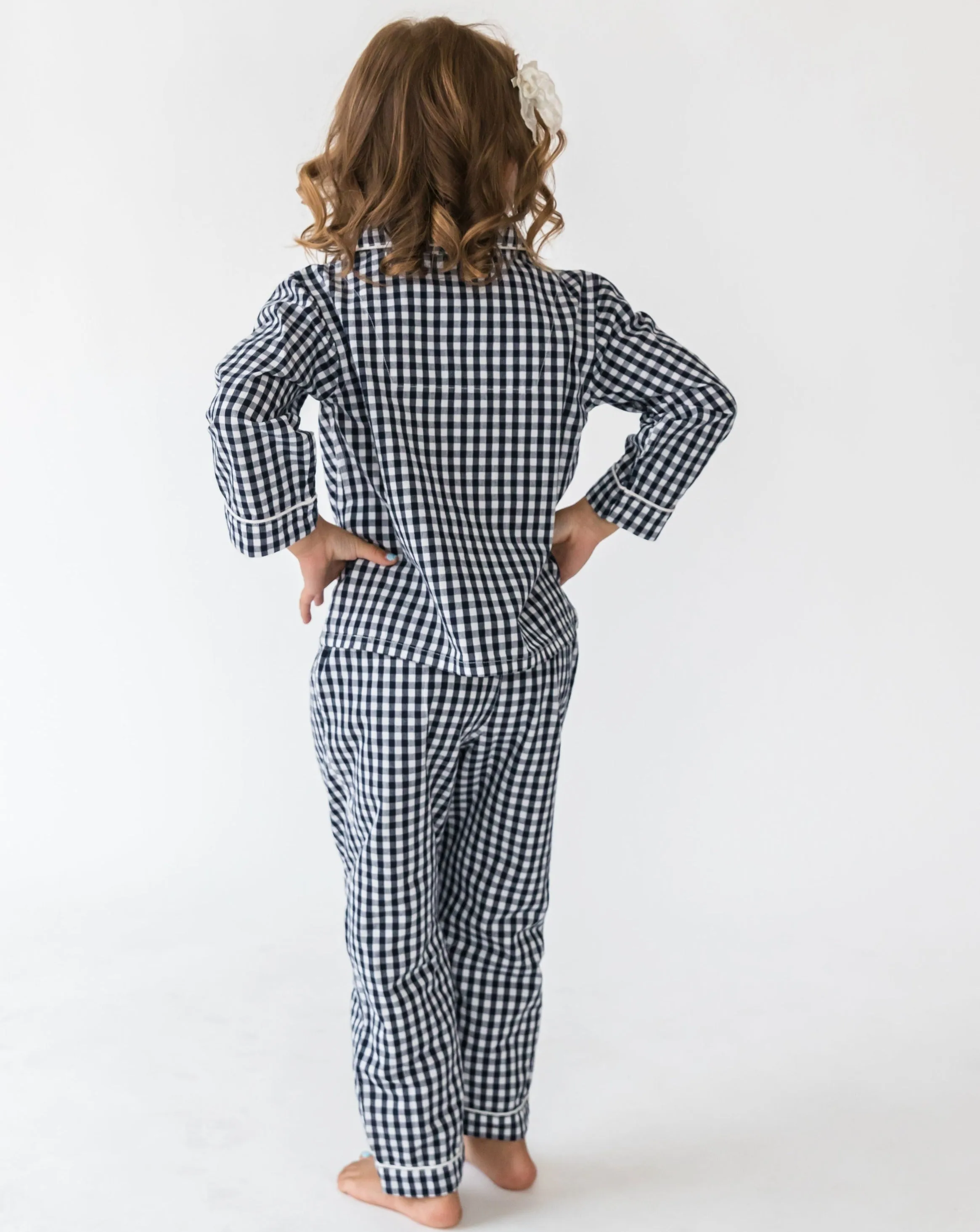 Kid’s Navy Gingham Lounge Set