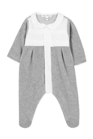 Light Grey Velour Footie