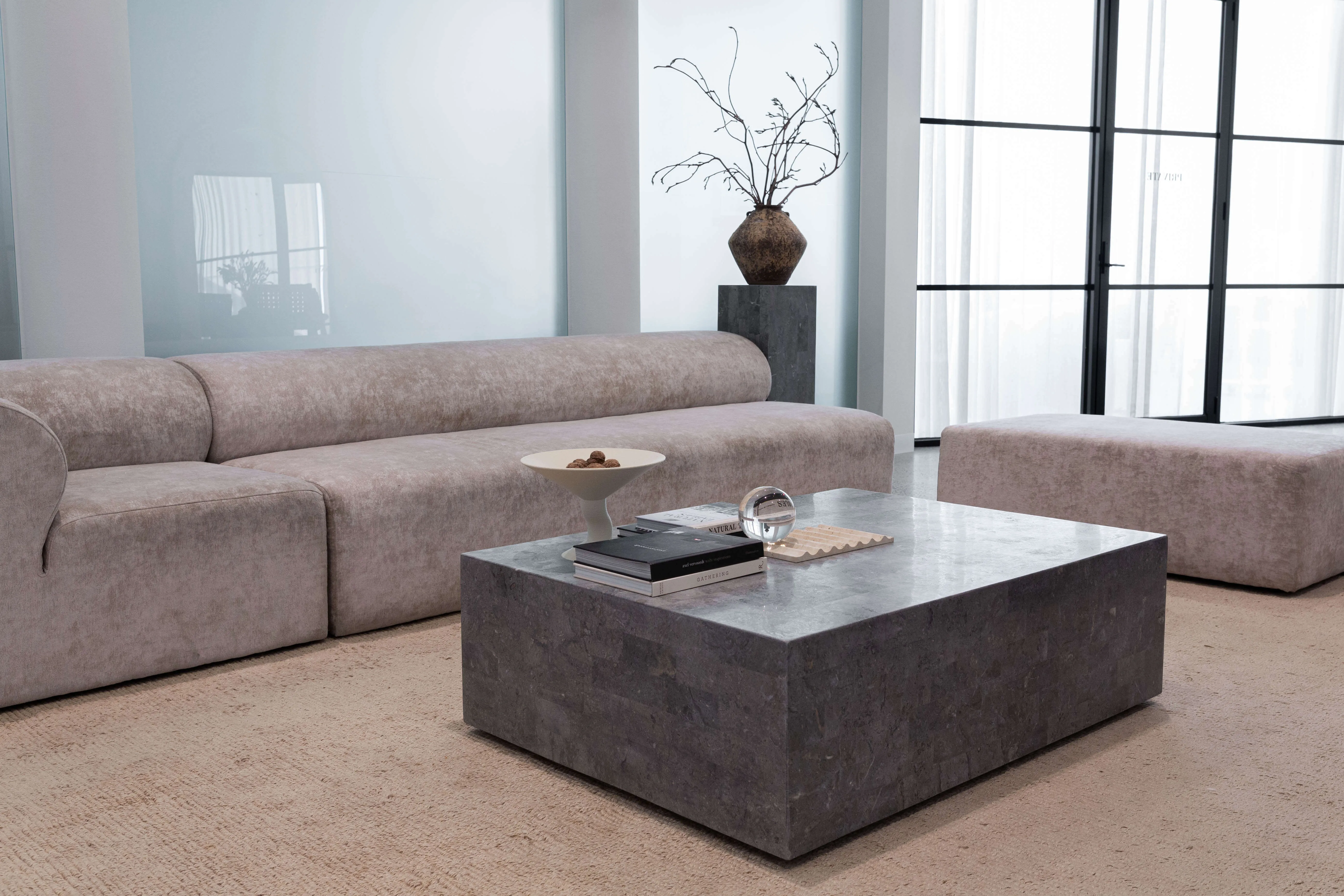 Mala Coffee Table, Grey Stone