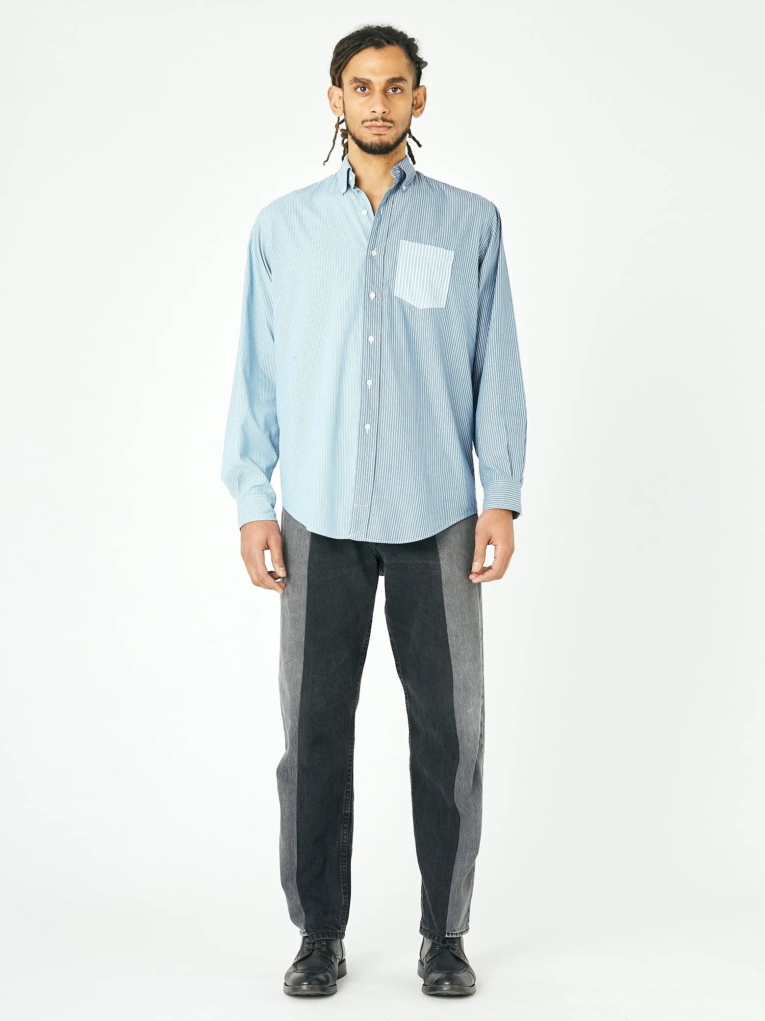 Men's Diana Shirt Stripe Cotton Blue