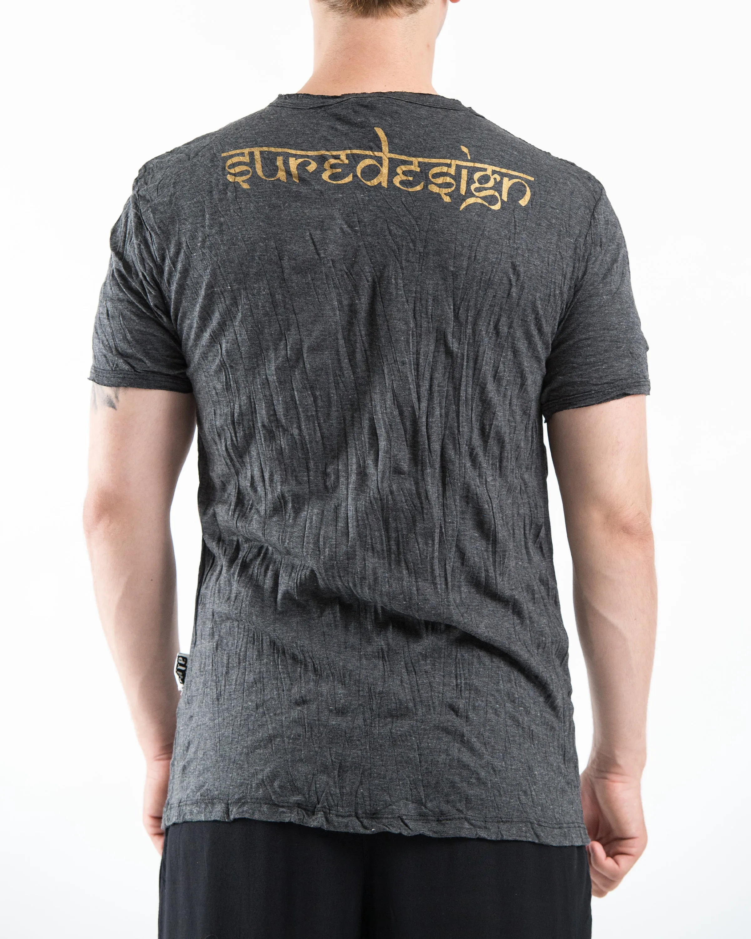 Mens Infinitee Yoga Stamp T-Shirt in Gold on Black