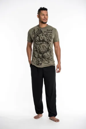 Mens Lord Ganesh Sketch T-Shirt in Green