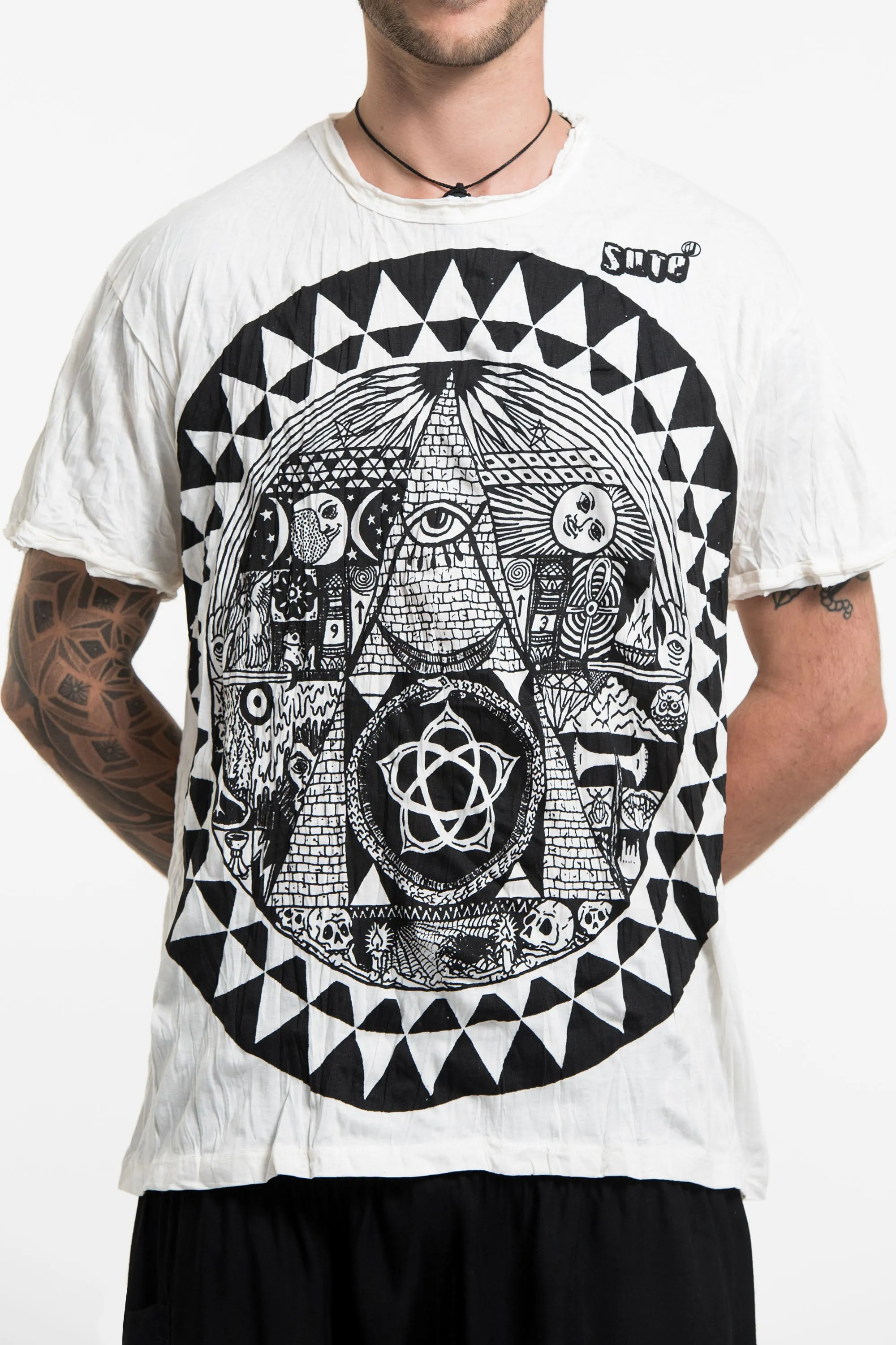 Mens Pyramid Eye T-Shirt in White