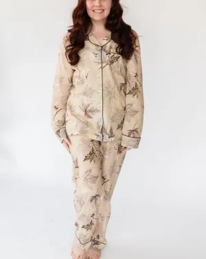 Myra Maple Women's Long Sleeve Shirt & Pajama Set