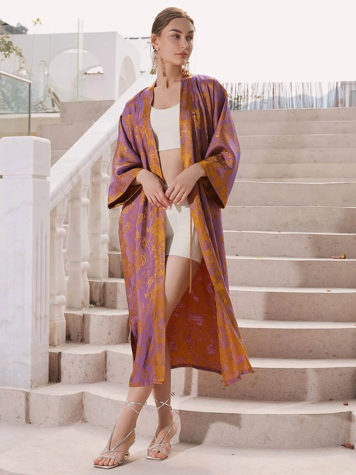 Oriental Jacquard Kimono Robe