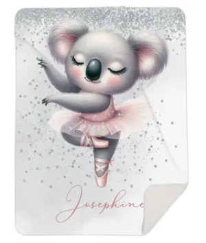 Personalised Ballerina Koala Fleece Blanket