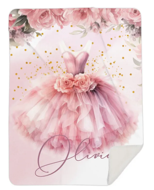 Personalised Ballerina Tutu Fleece Blanket