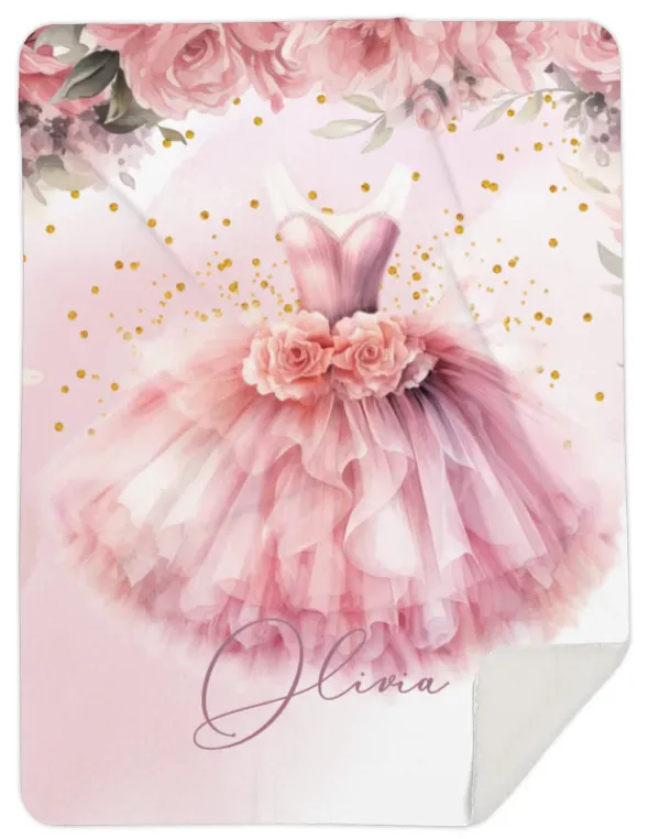 Personalised Ballerina Tutu Fleece Blanket