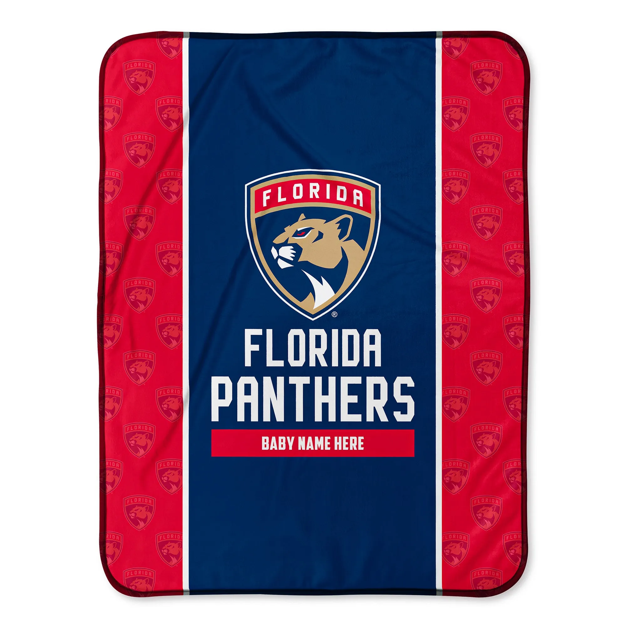 Personalized Florida Panthers Icon Baby Pixel Fleece Blanket