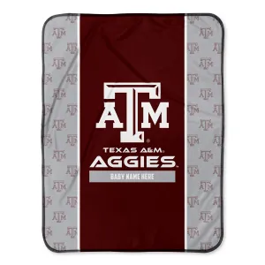 Personalized Texas A&M Aggies Icon Baby Pixel Fleece Blanket