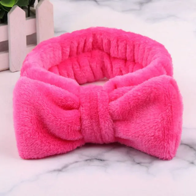 Pink Soft Bow Spa Headband