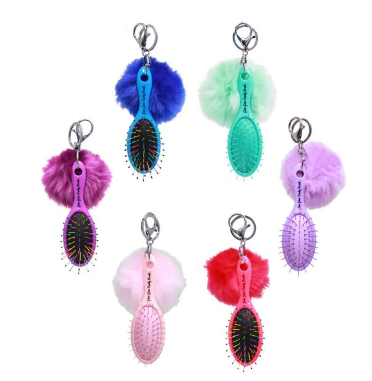 Pom Pom & Hair Brush Back Pack Clip