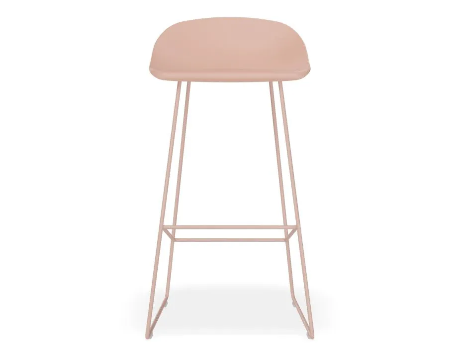 Pop Stool - Soft Pink Frame and Shell Seat - 75cm Commercial Bar Height