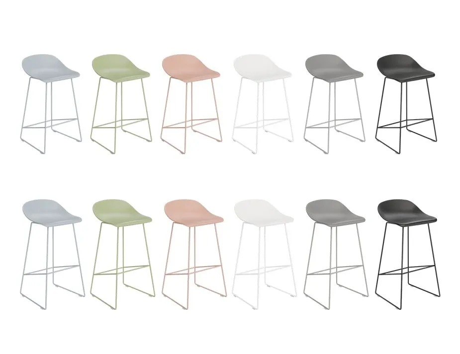 Pop Stool - Soft Pink Frame and Shell Seat - 75cm Commercial Bar Height