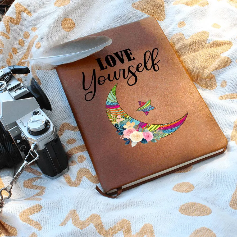 Printed Leather Journal Love Yourself