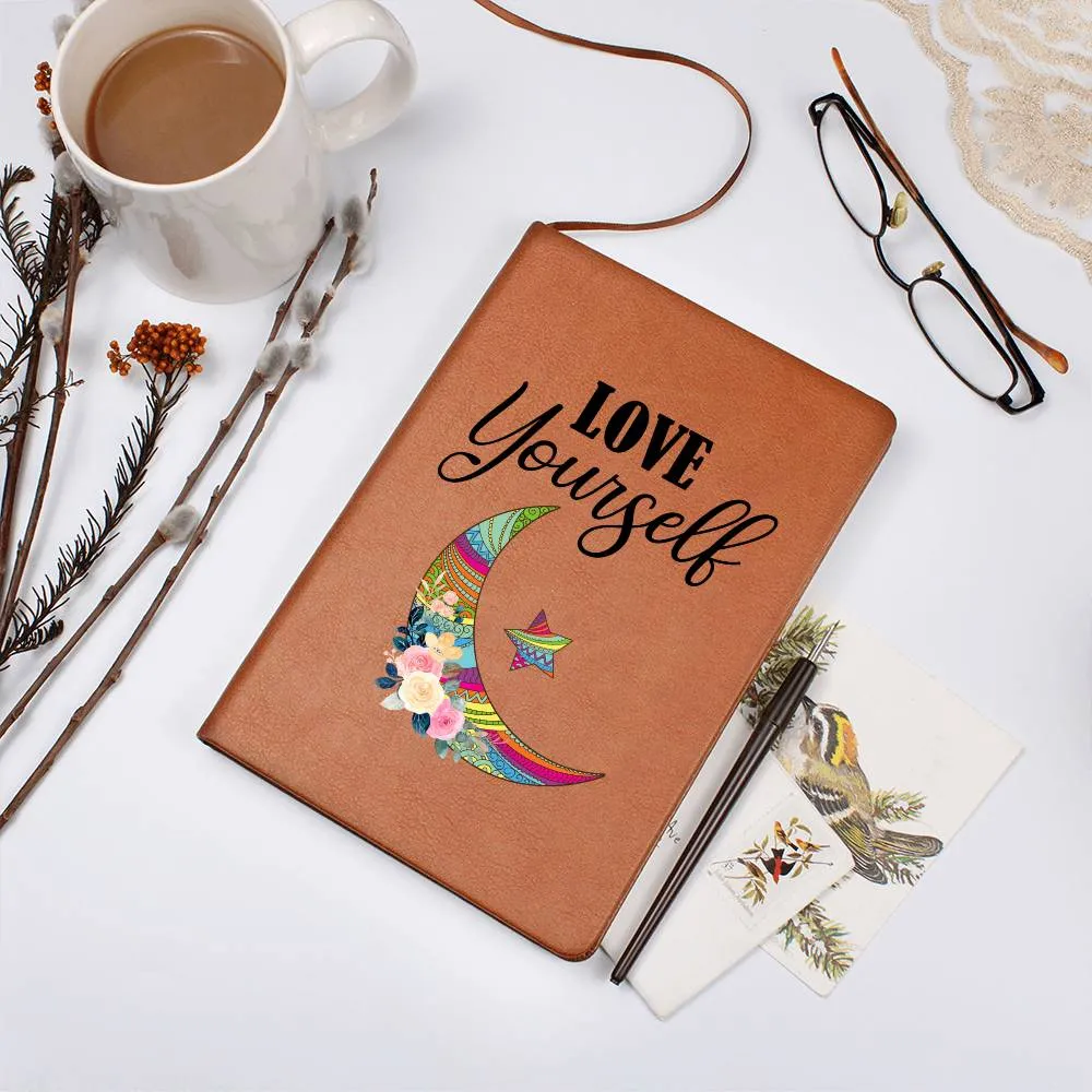 Printed Leather Journal Love Yourself