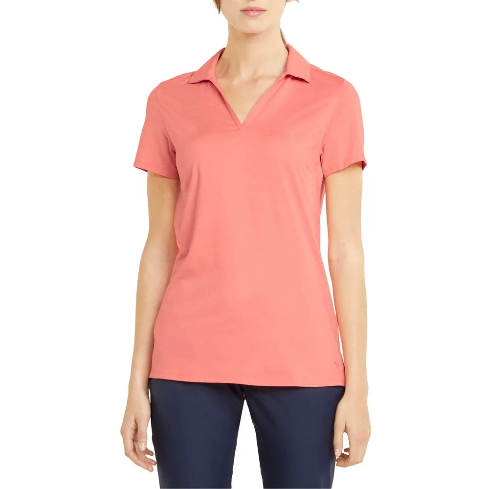 Puma Women's CLOUDSPUN Coast Golf Polo - Carnation Pink Heather