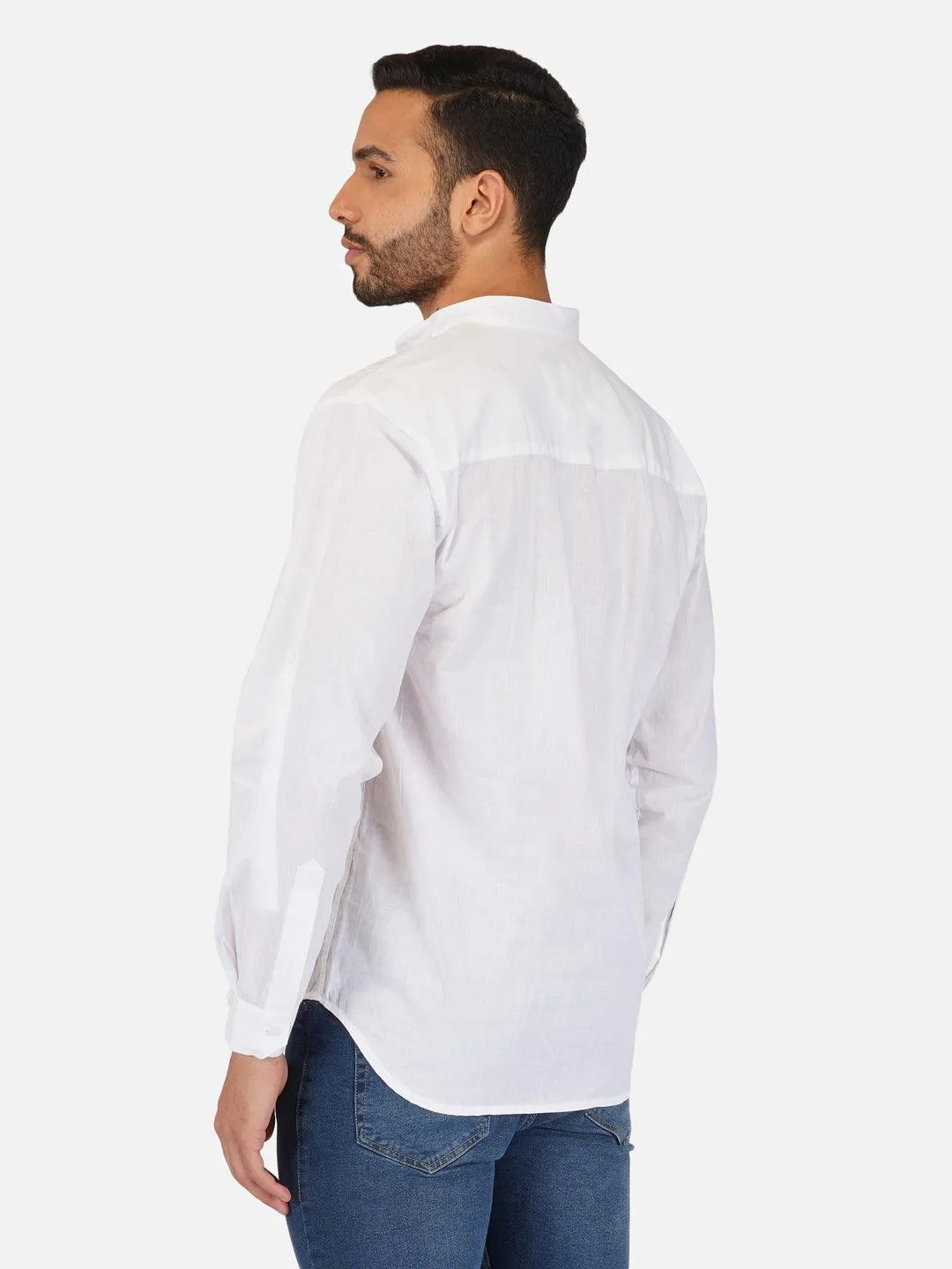 Pure Khadi Short Kurta in White Color