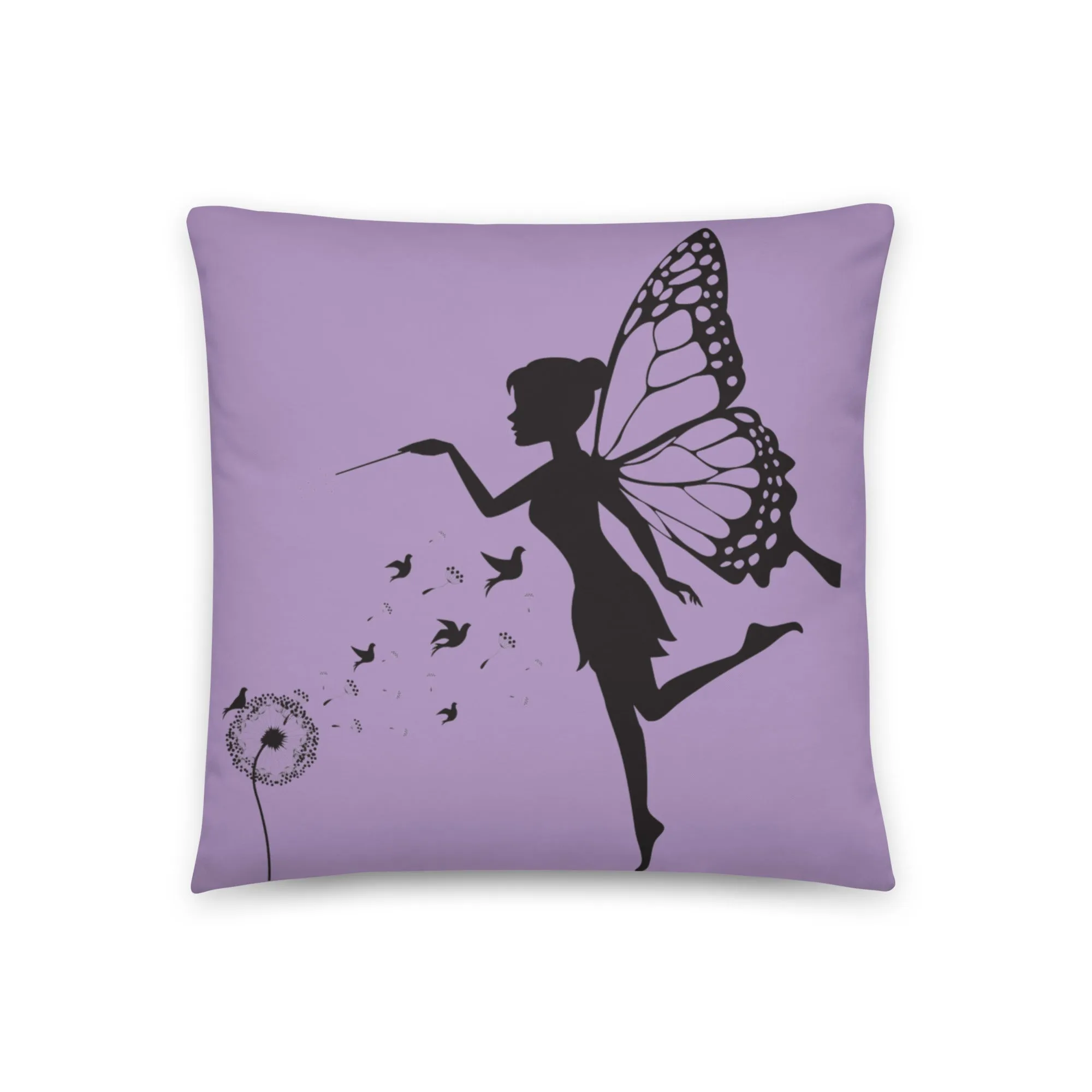 Purple butterfly girl cushion cover