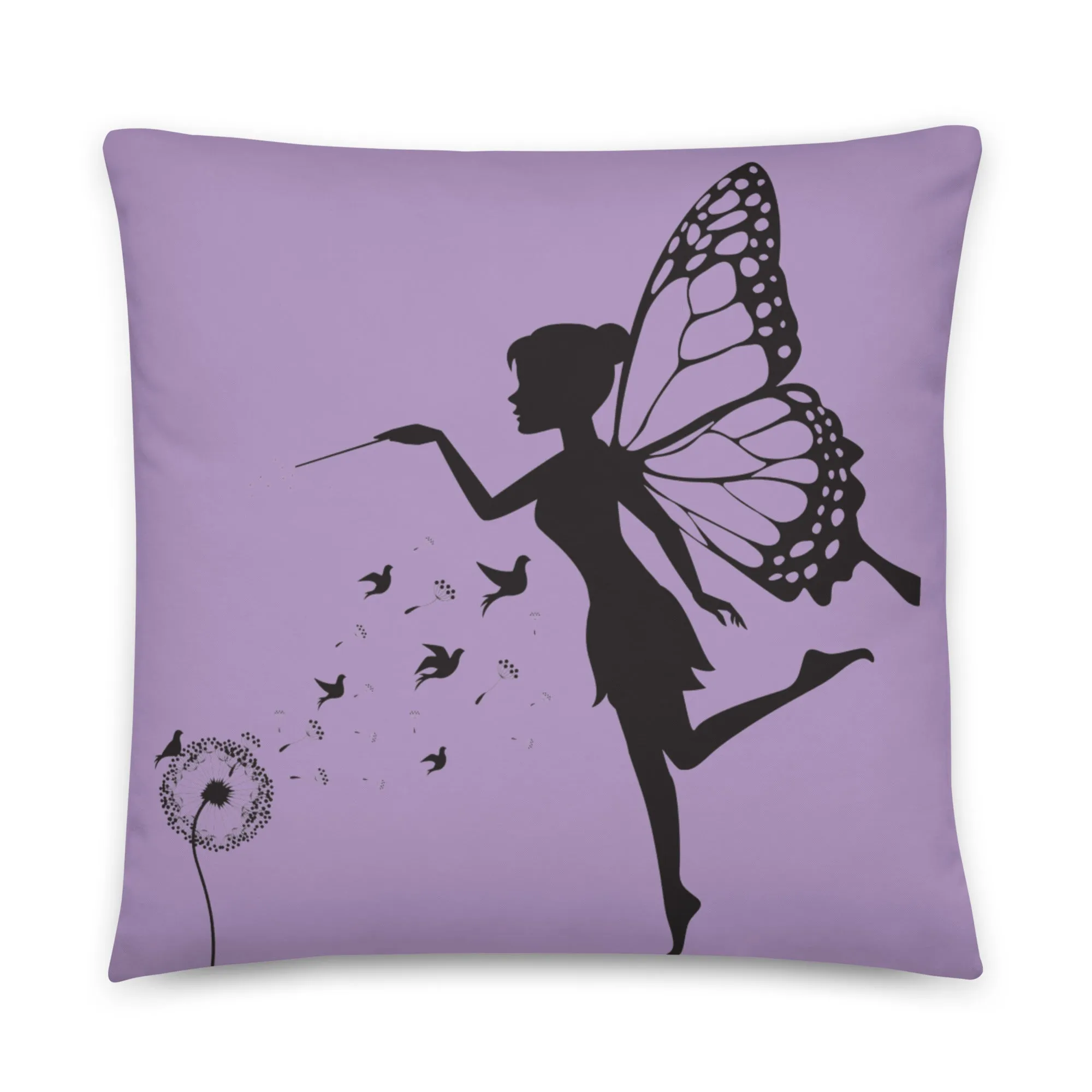 Purple butterfly girl cushion cover