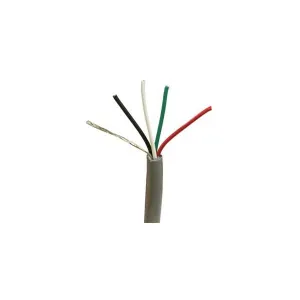 Quabbin 8170 24AWG, 4 conductor, RS-232, Shielded Cable, PVC, Gray, Sold by the foot