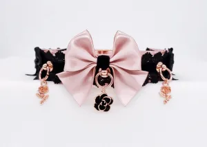 Rose Garden - Rose Gold and Black Lace Collar