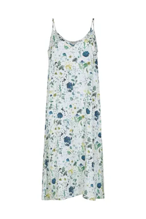 Rosie V-Neck Pressed Floral Print Nightie In Blue