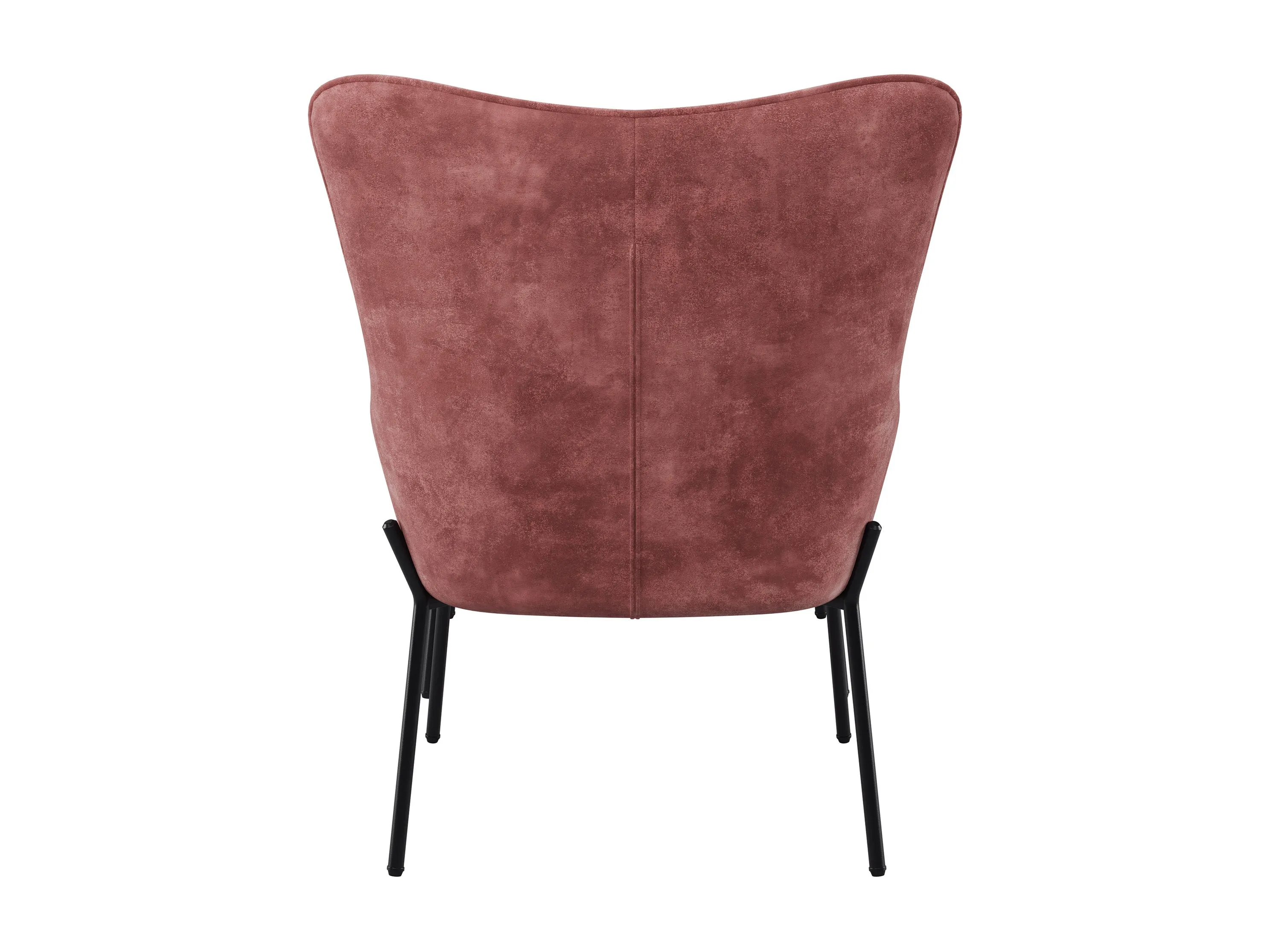 Salmon Pink Velvet Accent Chair with Stool