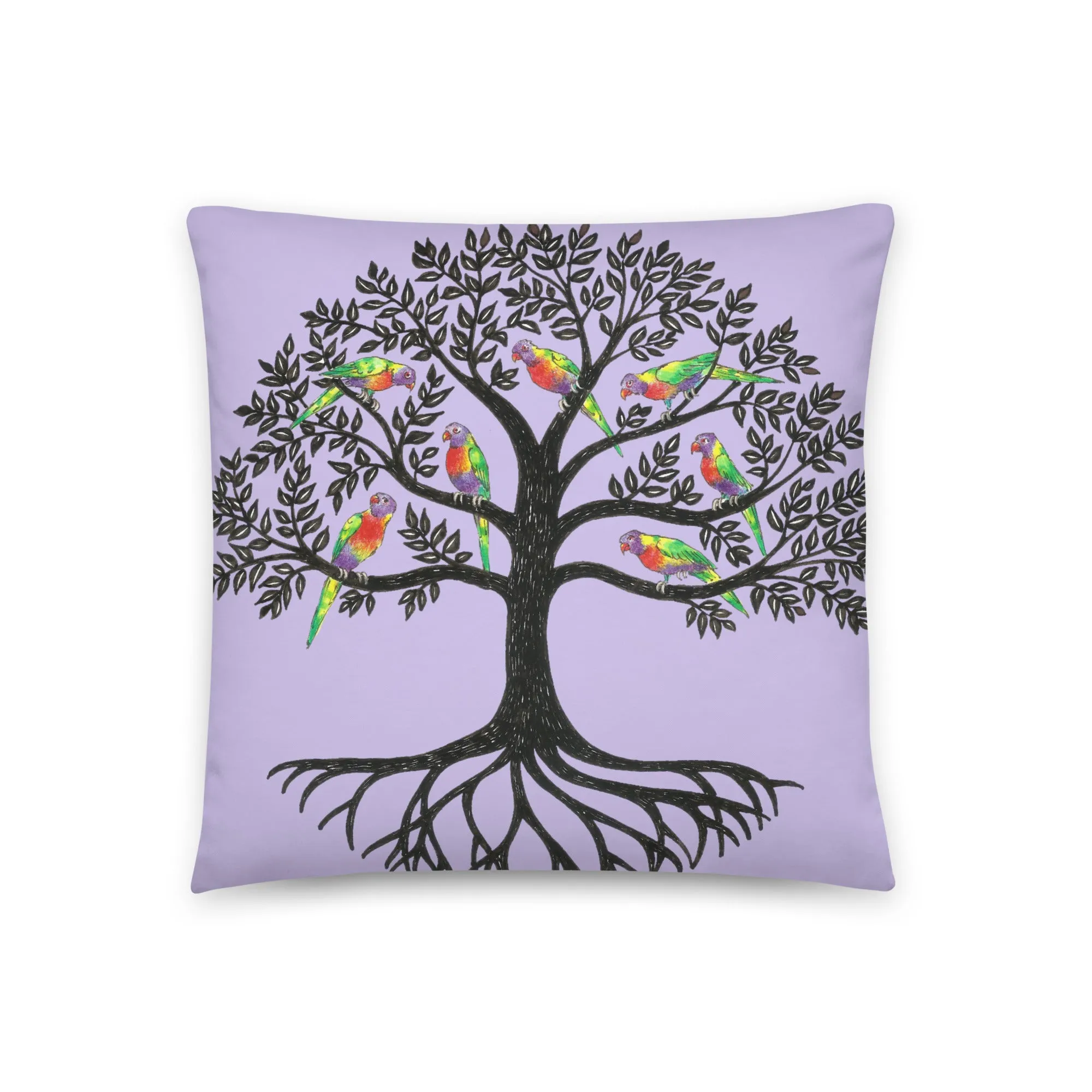 Tree print purple cushion cover