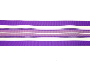 Vintage Ribbon Purple, Lavender and White Stripes 3" Wide - Sold by the Yard