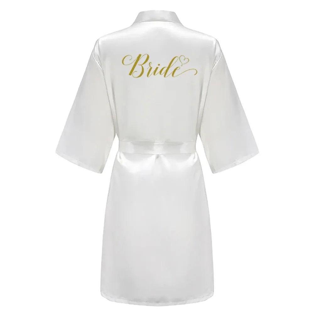 Wedding Bride Bridesmaid Bathrobes Dressing Gown Women Bathrobe Night Pajama Short Sleepwear Women Bride Kimono