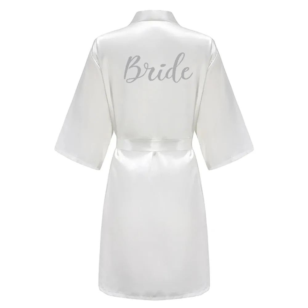 Wedding Bride Bridesmaid Bathrobes Dressing Gown Women Bathrobe Night Pajama Short Sleepwear Women Bride Kimono