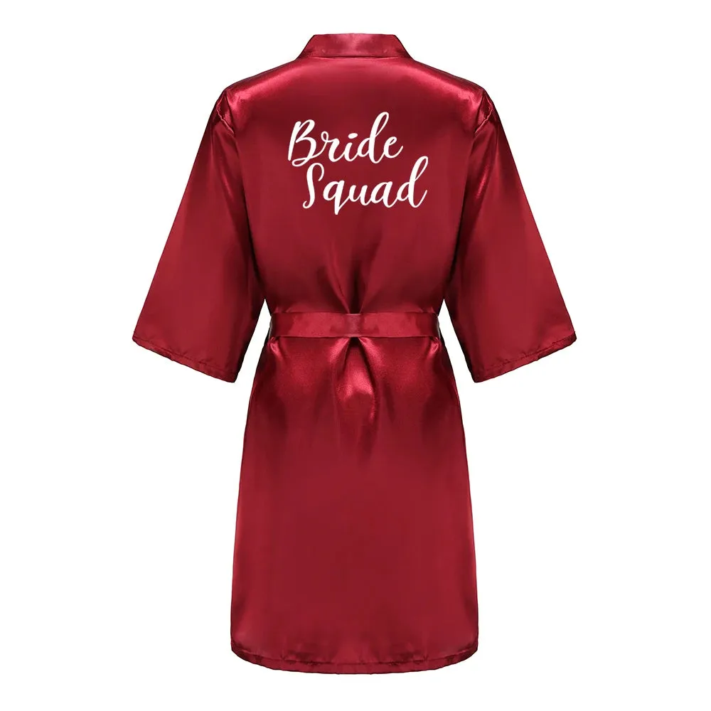 Wedding Bride Bridesmaid Bathrobes Dressing Gown Women Bathrobe Night Pajama Short Sleepwear Women Bride Kimono