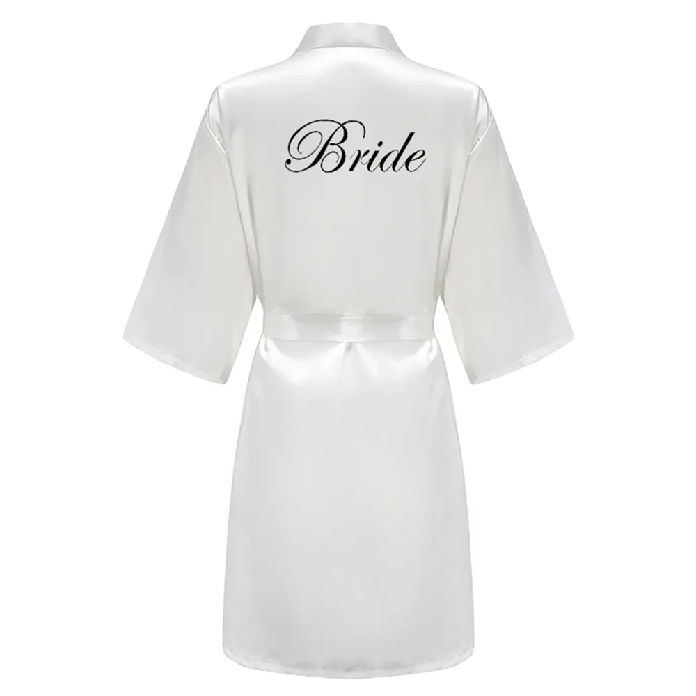 Wedding Bride Bridesmaid Bathrobes Dressing Gown Women Bathrobe Night Pajama Short Sleepwear Women Bride Kimono