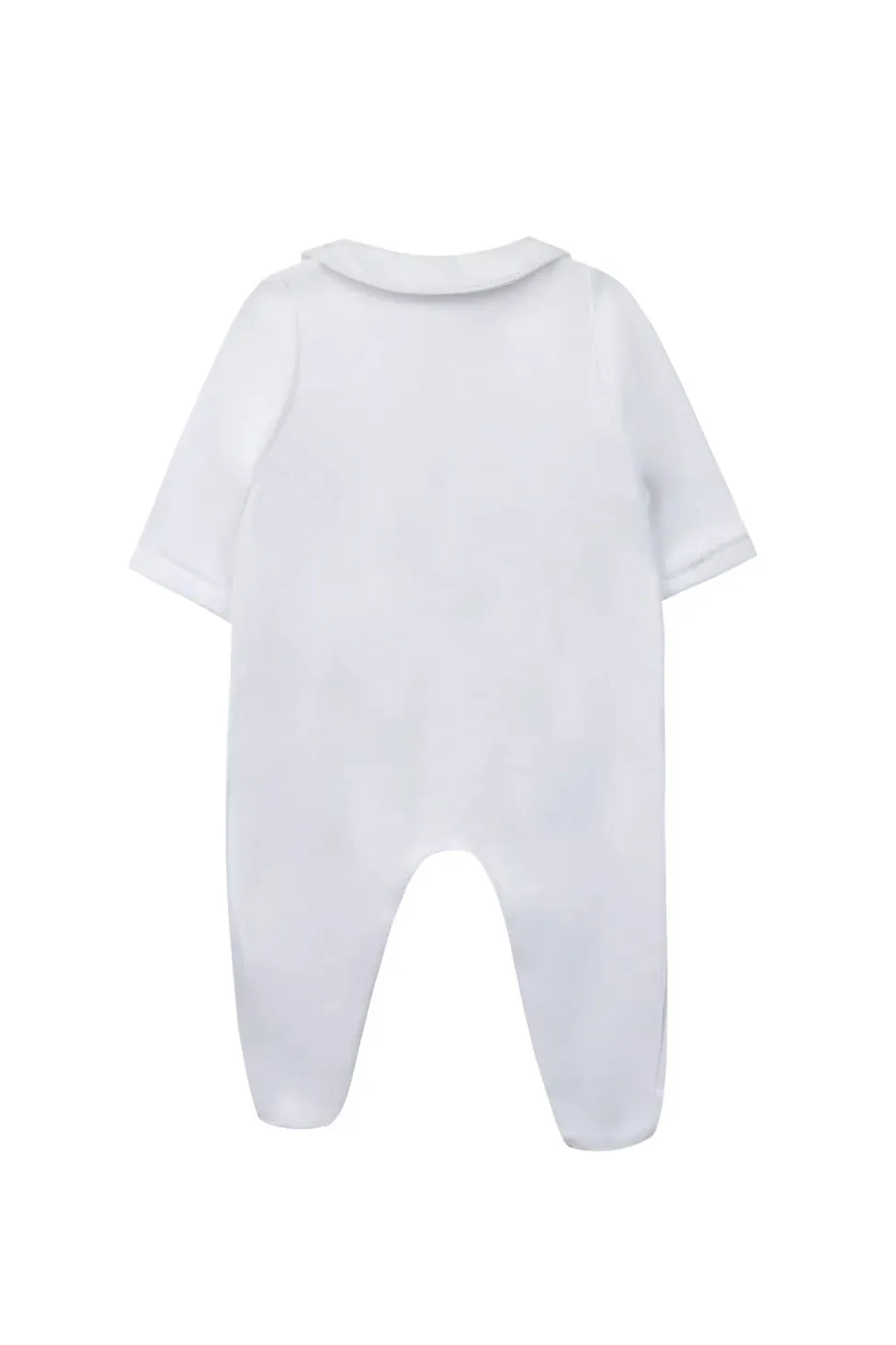 White Baby Velour Footie